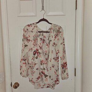 Chelsea & Violet Boho Blouse, floral pattern, size L
